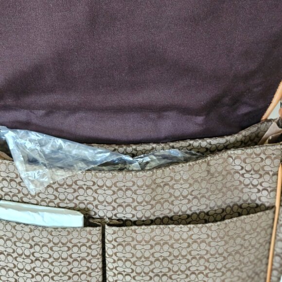 Coach Signature Hudson Commuter Messenger Bag - GUC Tan/Brown - Picture 3 of 11